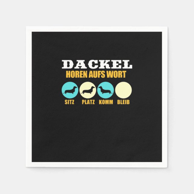 Funny Life mit Dackel Hund Serviette (Vorderseite)