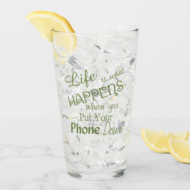 Funny Life Phone Down Pint Glas (Vorderseite Ice)