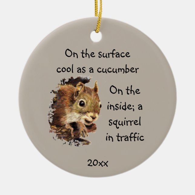 Funny Life Quote Surface Cool Insider Eichhörnchen Keramik Ornament (Vorne)