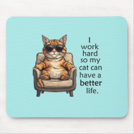 Funny Light Blue Cat Thema Mousepad