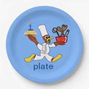 Funny Light Blue Koch Ducky Kazoo Papierplatte Pappteller