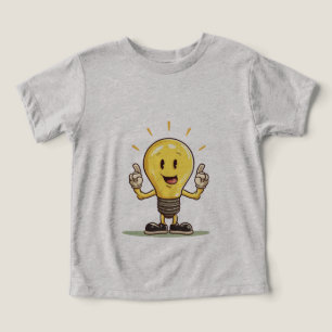 Funny Light Bullampe LED Cartoon T - Shirt