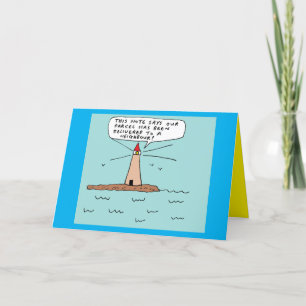 Funny Lighthouse Birthday Present Cartoon Joke Feiertagskarte