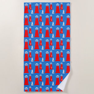 Funny Lighthouse Pattern Strandtuch