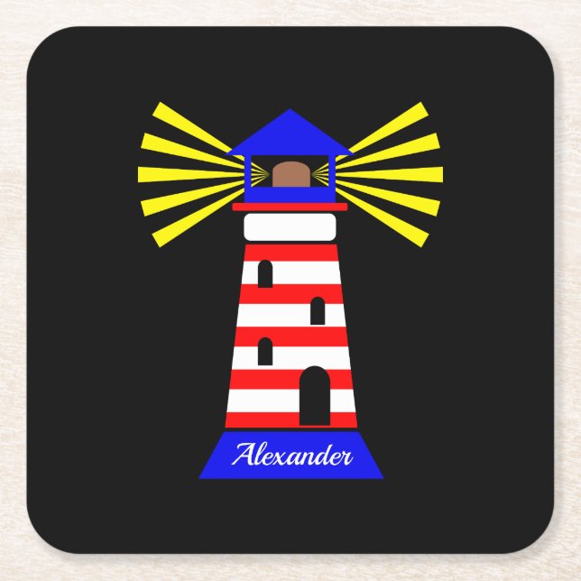 Funny Lighthouse Rechteckiger Pappuntersetzer (Vorderseite)