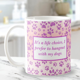 Funny Lila Glitzer Paw Prints Kaffeetasse