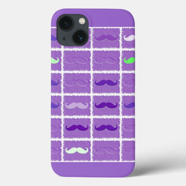 Funny Lila Mustache Case-Mate iPhone Hülle (Rückseite)