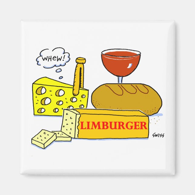 Funny Limburger Käse Cartoon Gastgeschenk schmecke Magnet (Vorne)