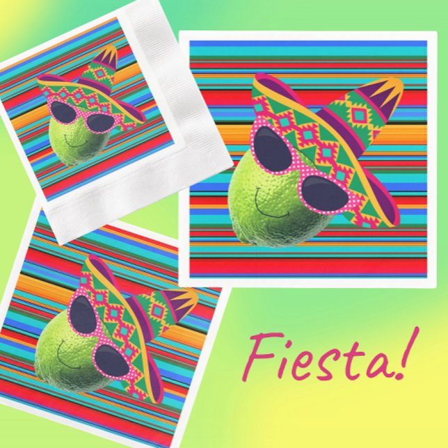 Funny Lime With Sombrero Party Serviette (Cute party napkins!)