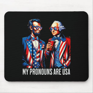 Funny Lincoln Washington 4. Juli Patriotic Pro Mousepad