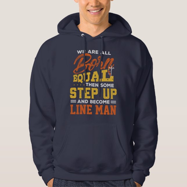 Funny Line Man Power Lineman Geschenk Idee Hoodie (Vorderseite)
