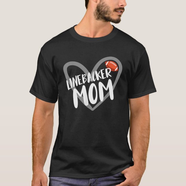 Funny Linebacker Mama Herz T-Shirt (Vorderseite)
