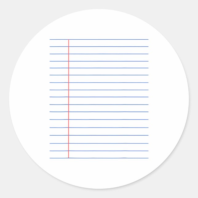 Funny Lined Notebook Paper Matching Group Hallowee Runder Aufkleber (Vorderseite)