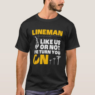 Funny Lineman Art for Men Vater Electronics Spaß E T-Shirt