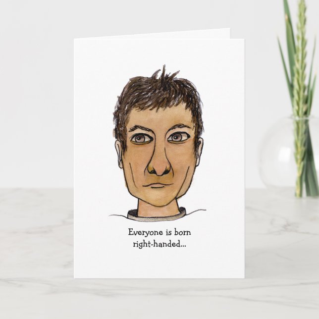 Funny Links Handed Typ Karte (Vorderseite)