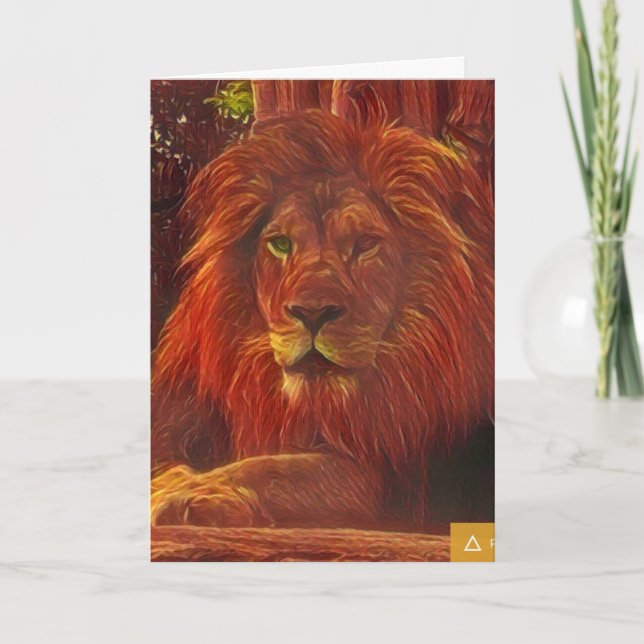 Funny Lion Birthday Card Karte (Vorderseite)