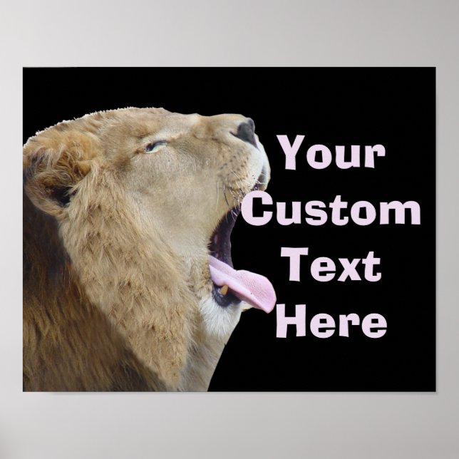 Funny Lion mit Zunge-Out-Poster drucken Poster (Vorne)