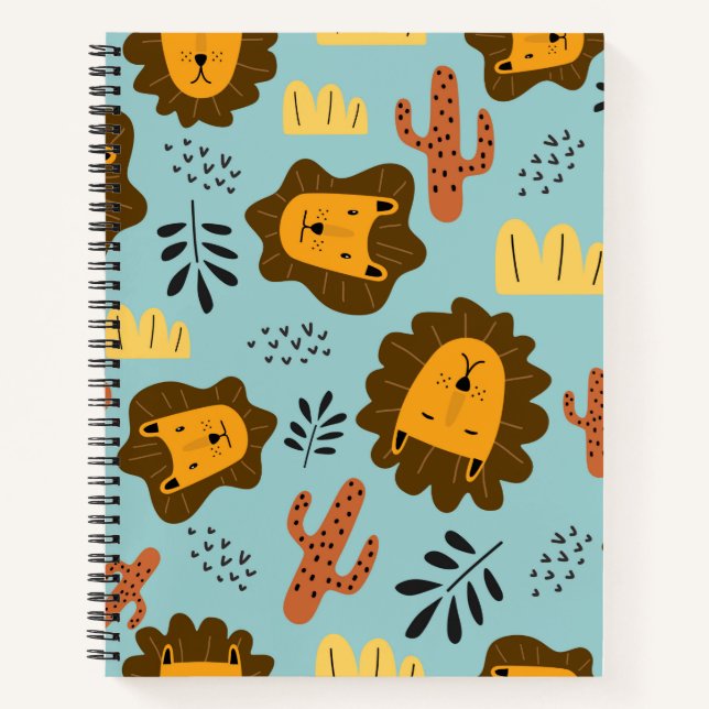 Funny Lion Spiral Notebook Notizbuch (Vorderseite)