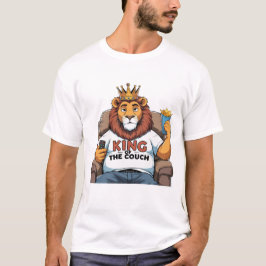 Funny Lion Vater T - Shirt - King of the Couch