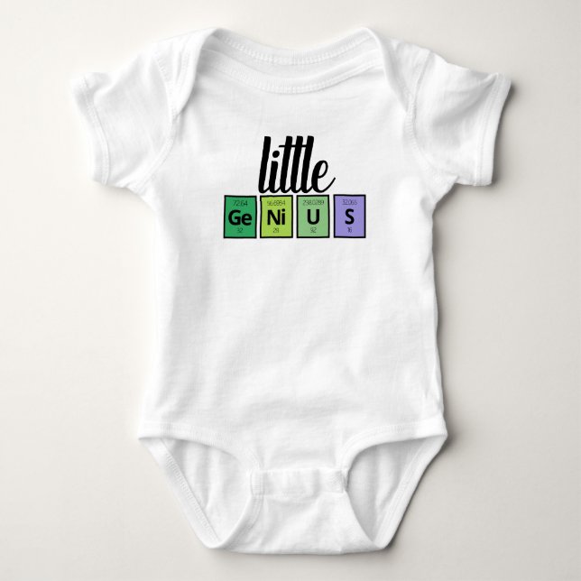 Funny Little GeNiUS Periodic Table Element Symbols Baby Strampler (Vorderseite)