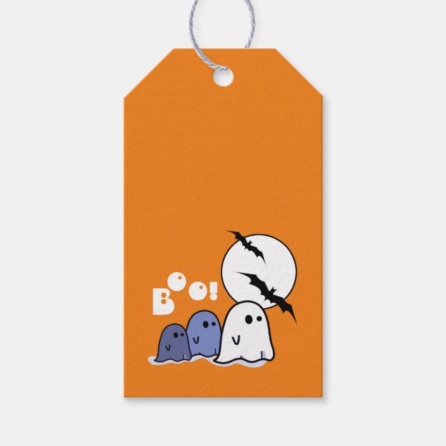 Funny Little Ghosts Halloween Custom Geschenkanhänger (Vorderseite)
