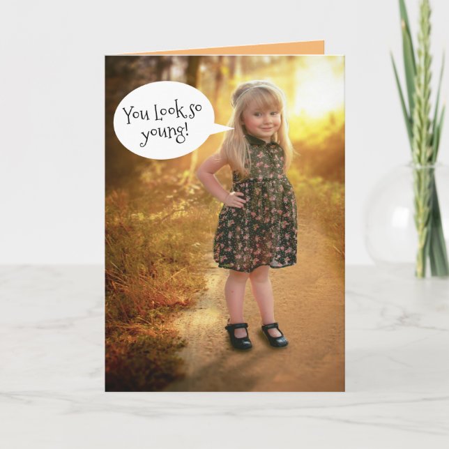Funny Little Girl - Du siehst so jung aus weit weg Karte (Vorderseite)