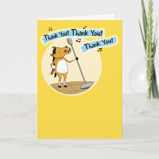 Funny Little Horse Dankeschön Card Dankeskarte (Vorderseite)