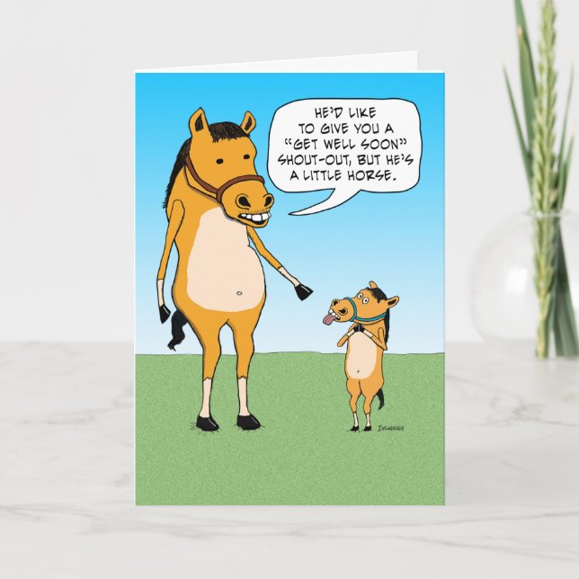 Funny Little Horse kommt bald wieder gut Karte (Vorderseite)