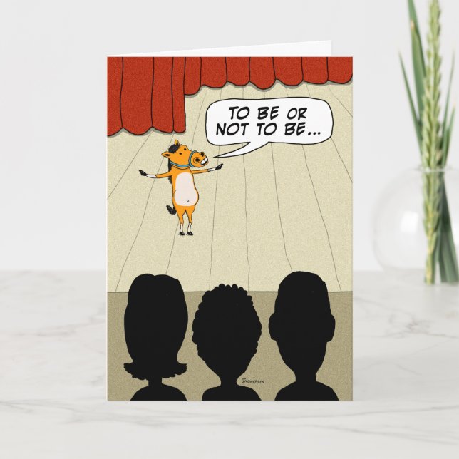 Funny Little Horse Play Happy Birthday Karte (Vorderseite)