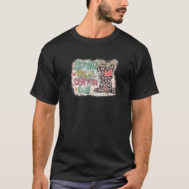 Funny Little Miss Cottontail Leopard Print Niedlic T-Shirt (Vorderseite)
