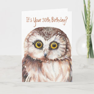 Funny-Little Owl, 30e Anniversaire Carte