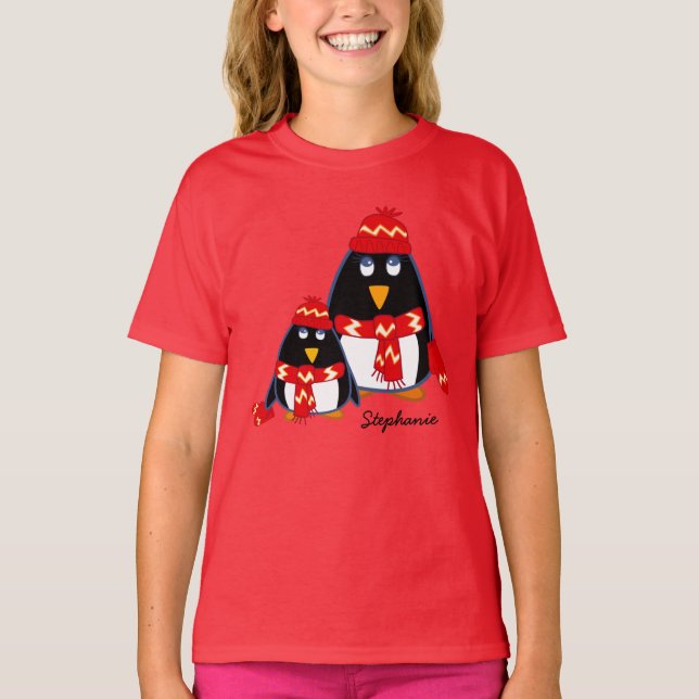 Funny Little Penguins Kids T-Shirt (Vorderseite)