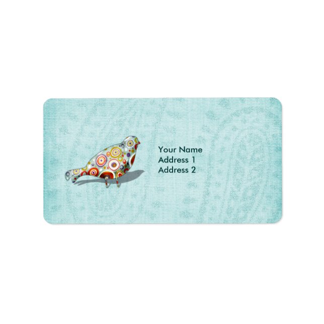 Funny Little Whimsical Bird Personalisiert Adressaufkleber (Vorne)