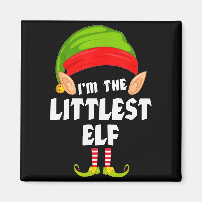 Funny Littlest Elf Matching Family Group Pj Christ Magnet (Vorne)