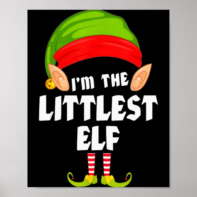 Funny Littlest Elf Matching Family Group Pj Christ Poster (Vorne)