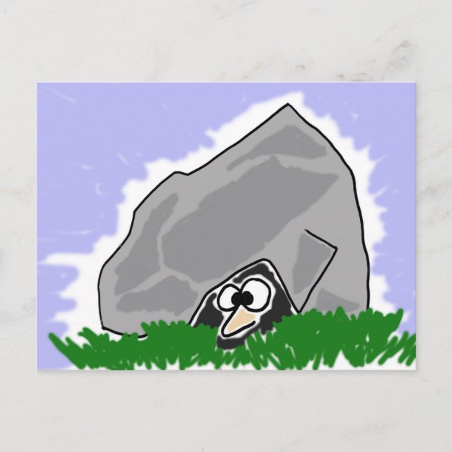 Funny Living Under a Rock Cartoon Postkarte (Vorderseite)