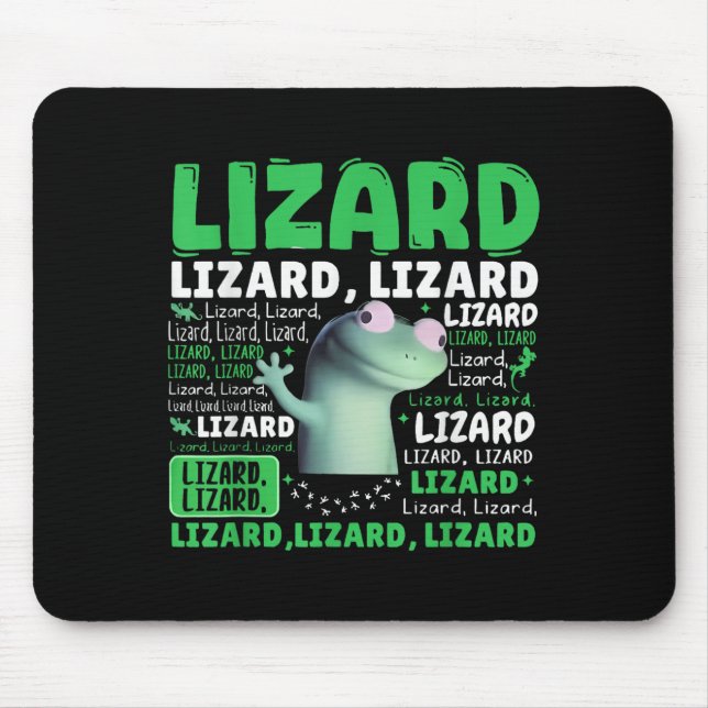 Funny Lizard Meme Animal Women Men _3 Mousepad (Vorne)