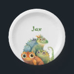 Funny Lizard Personalisiert Birthday Party Pappteller<br><div class="desc">Funny Lizard Personalisierte Geburtstagsparty-Teller.</div>