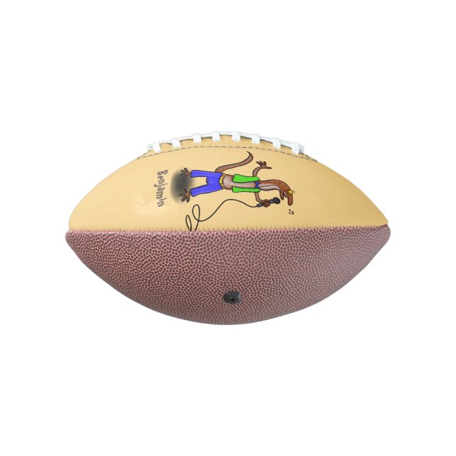 Funny lizard singing with microphone cartoon football (Gedreht 270)