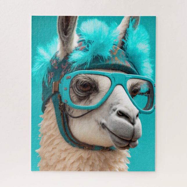 Funny Llama Alpaca Niedlicher Tiere Hats Glasses (Vertikal)