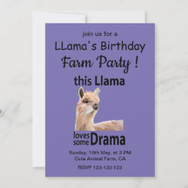 Funny Llama Animal Birthday Farm Party Einladung