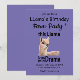 Funny Llama Animal Birthday Farm Party Einladung