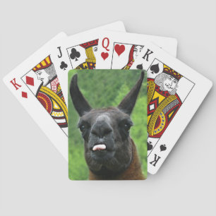 Funny Llama Attitude - Sticking out Tongue at You Spielkarten