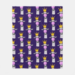 Funny Llama bläst ein rosa Blasen Muster Fleecedecke
