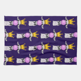 Funny Llama bläst ein rosa Blasen Muster Geschirrtuch