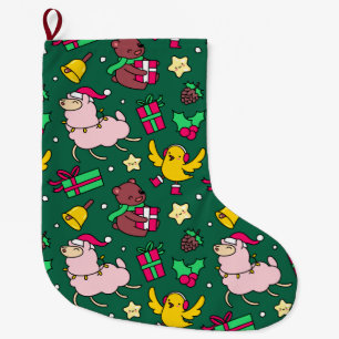 Funny Llama Christmas Großer Weihnachtsstrumpf