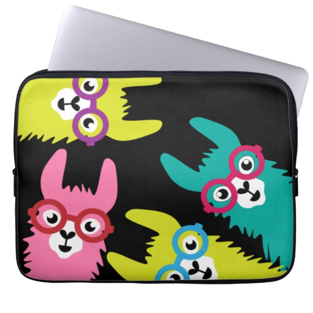 Funny Llama Colorful Camelid Laptopschutzhülle (Vorderseite)