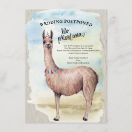 Funny Llama Hochzeit verschoben Datum Wasserfarbe Einladung
