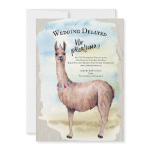 Funny Llama Hochzeit verschoben Einladung