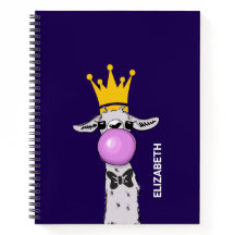 Funny Llama Illustration bläst eine rosa Blase
